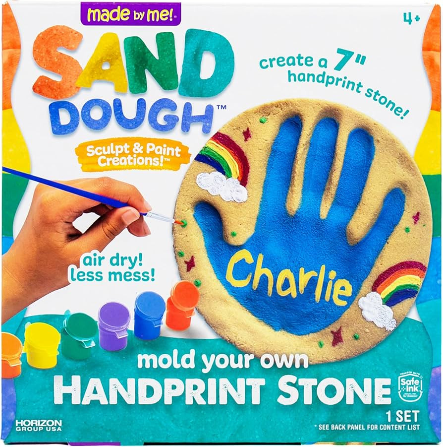 Made By Me! Sand Dough Sculpt & Paint Creations! Mold Your Own Hand Print Stone, DIY 7-inch Handp... | Amazon (US)