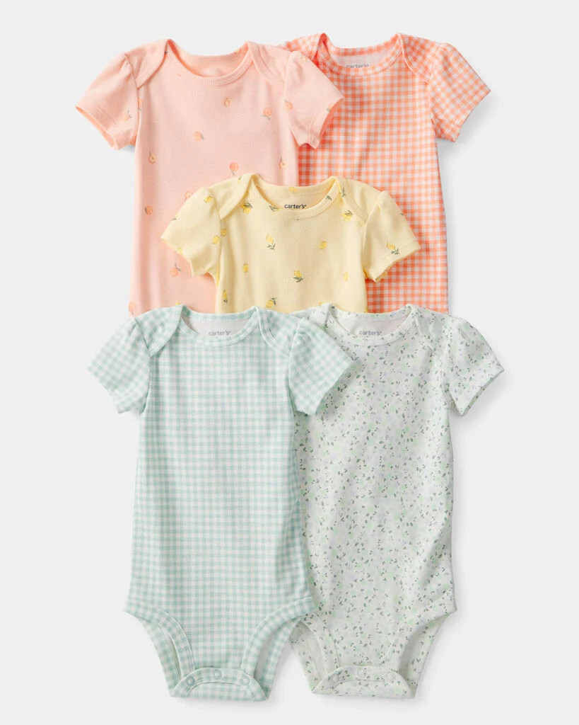 Carter's baby girl 5-pack fruit multipack bodysuits - orange/green/yellow 12M Multi | Carter's Inc