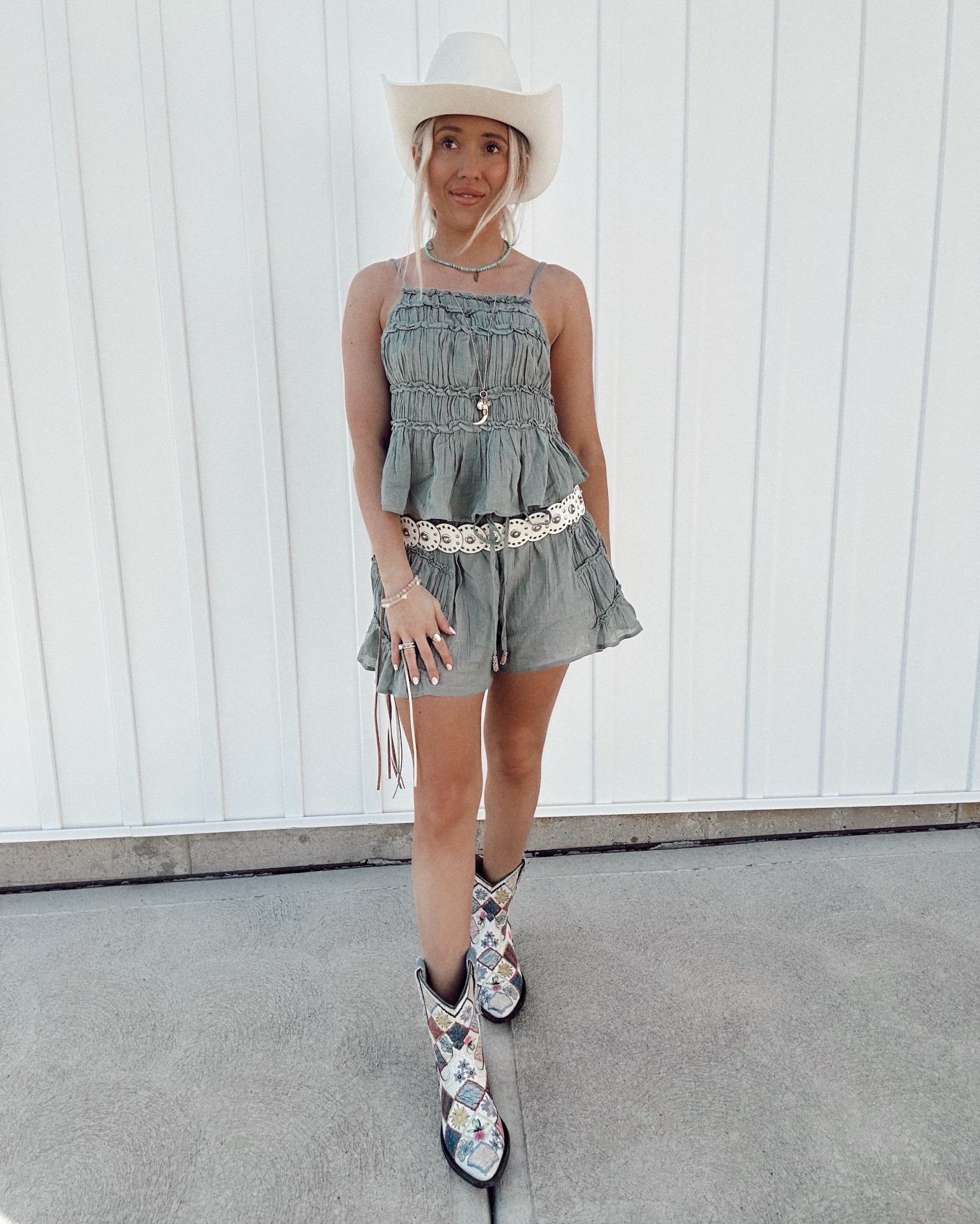 This free people set is also such a a versatile piece being that you can wear it so many different ways wear the top separately or the short separately - this can go over a swimsuit as a cover up! Or just wear it  as I have it, Styled!(:

I love the color of this, and I love how unique this little mini set is! 

#LTKU #LTKSwim #LTKSummerEdit