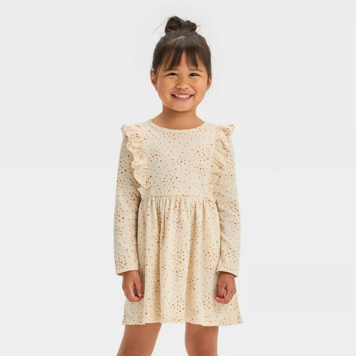 Toddler Girls' Toddler Girls' Knit Printed Long Sleeve Dress - Cat & Jack™ | Target