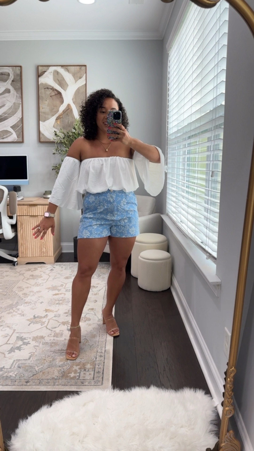 Amazon Outfit idea these shorts are so cute I love the floral detail and I love this off the shoulder top because it’s doesn’t come up it stays in place wearing medium in both 

#LTKSaleAlert #LTKStyleTip #LTKSummerEdit