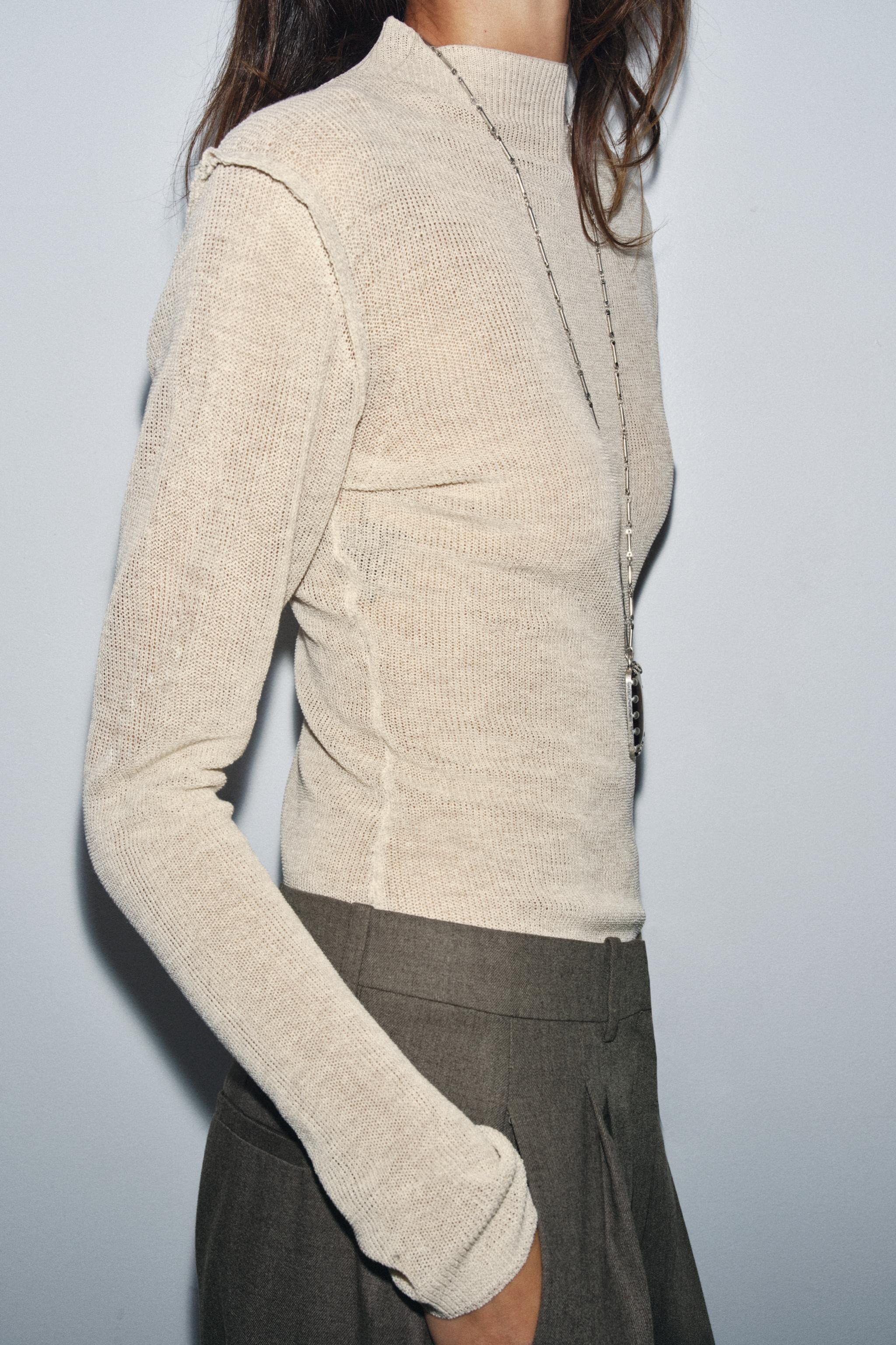 MOCK NECK KNIT SWEATER | Zara US