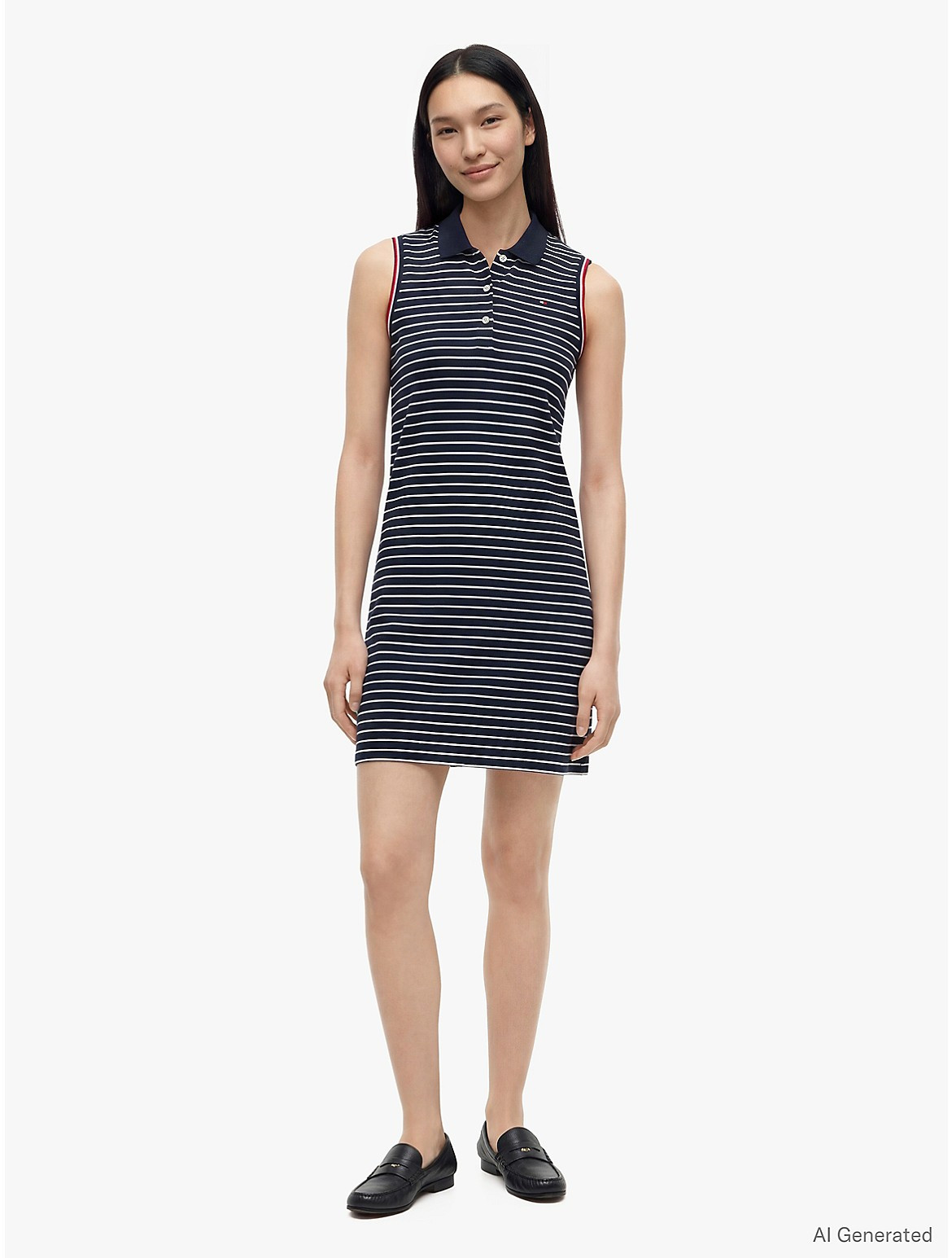 Tommy Hilfiger Women's Sleeveless Striped Polo Dress - Navy - XXS | Tommy Hilfiger (US)