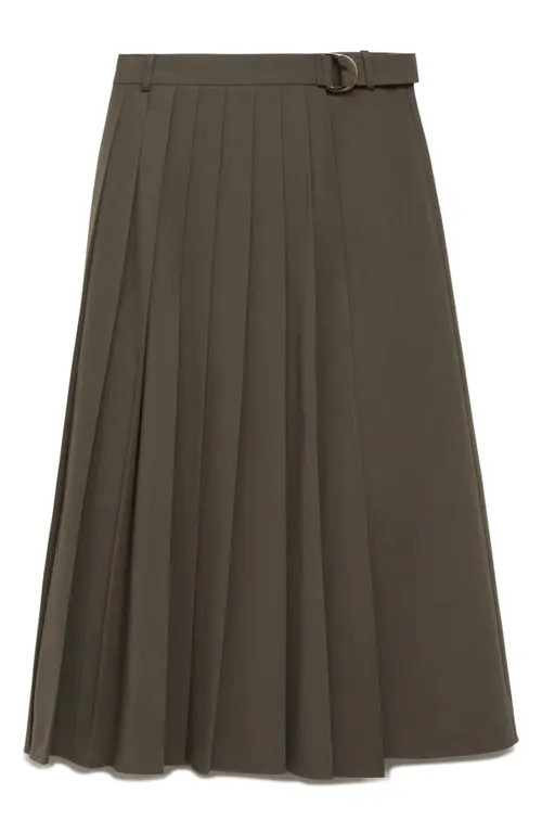 MANGO Pleated Maxi Skirt in Khaki Brown at Nordstrom, Size 6 | Nordstrom