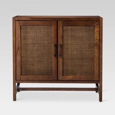 Warwick 2 Door Wood & Rattan Accent Cabinet - Threshold™ | Target