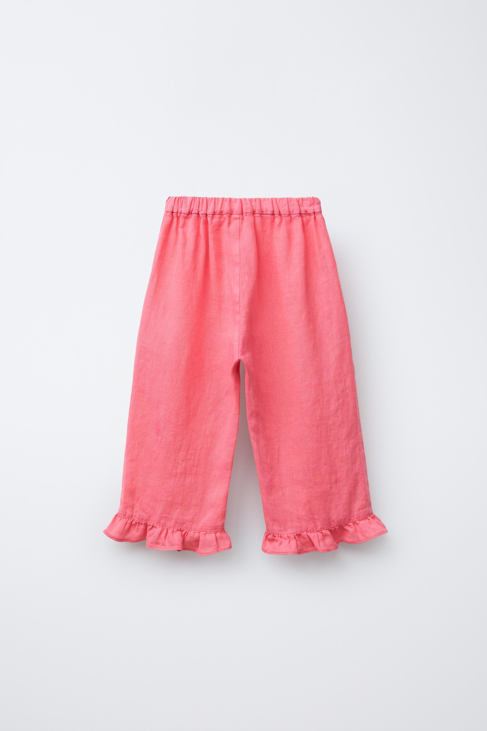100% LINEN RUFFLED CULOTTES | Zara US