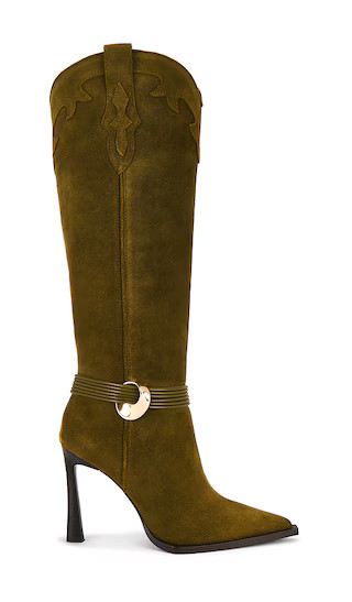 Kyndall Boot in Olive Suede | Revolve Clothing (Global)
