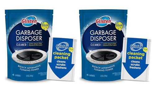 Glisten GLISTEN-DP06N-PB-2/PACK DP06N-PB Garbage Disposer Foaming Cleaner, Lemon Scent, 2-Pack (8 Uses), 2 Pack, Blue, 2 Count, 4.9 Ounce (Pack of 2), 9 Ounce | Amazon (US)