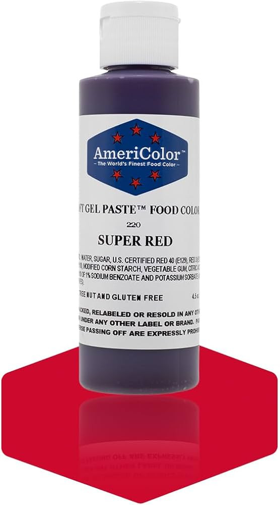 AmeriColor Soft Gel Paste Food Color, 4.5-Ounce, Super Red | Amazon (US)