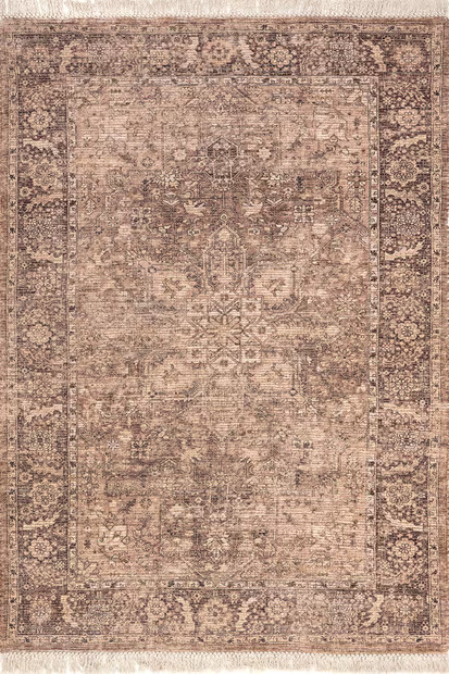 Brown Lennox Medallion Tassel 10' x 14' Area Rug | Rugs USA