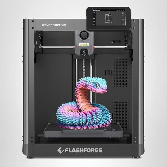 FLASHFORGE Adventurer 5M 3D Printer with Fully Auto Leveling, Max 600mm/s High Speed Printing, 28... | Amazon (US)