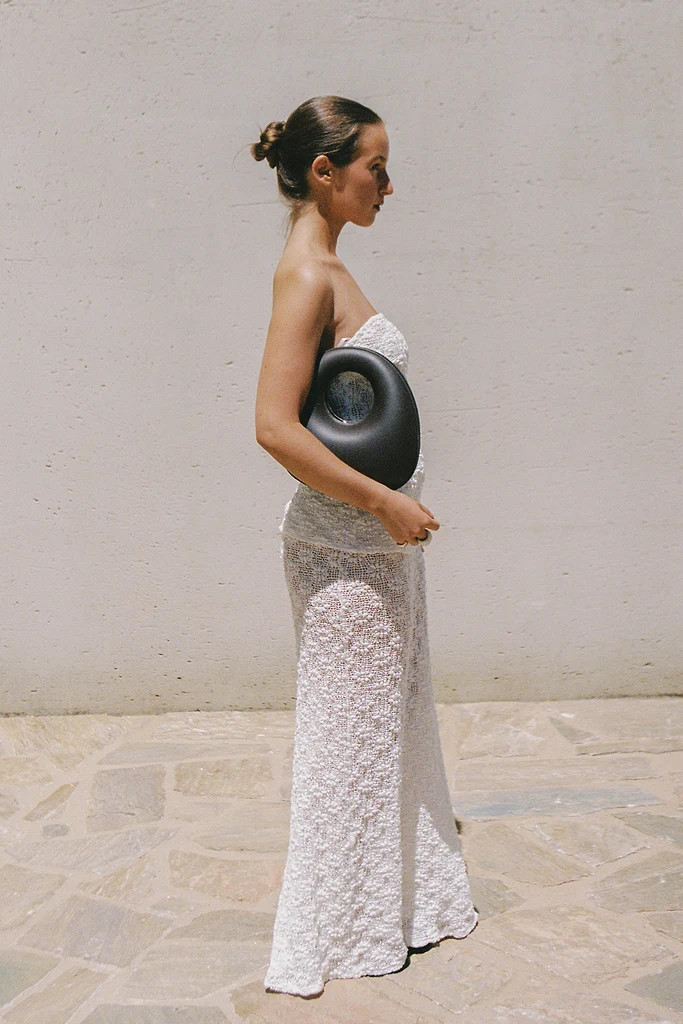 AGNES WHITE CROCHET BANDEAU TOP | DISSH