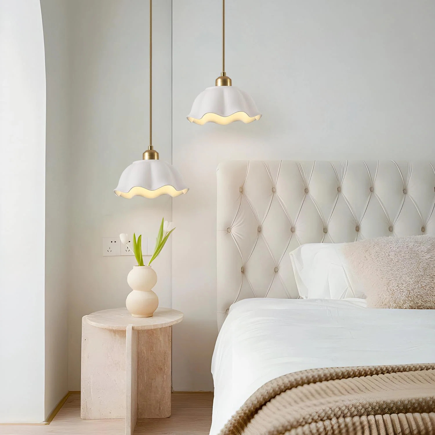 Latitude Run® Ceramic Pendant Light Nordic Vintage Mid Century Modern Hanging Lamp | Wayfair | Wayfair North America