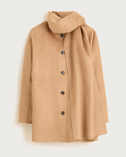 Scarf coat in drapey wool–lyocell blend | J. Crew US