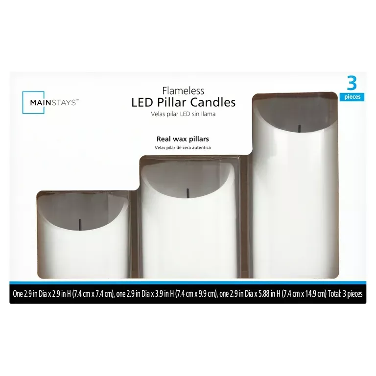 Mainstays flameless on sale led pillar candle
