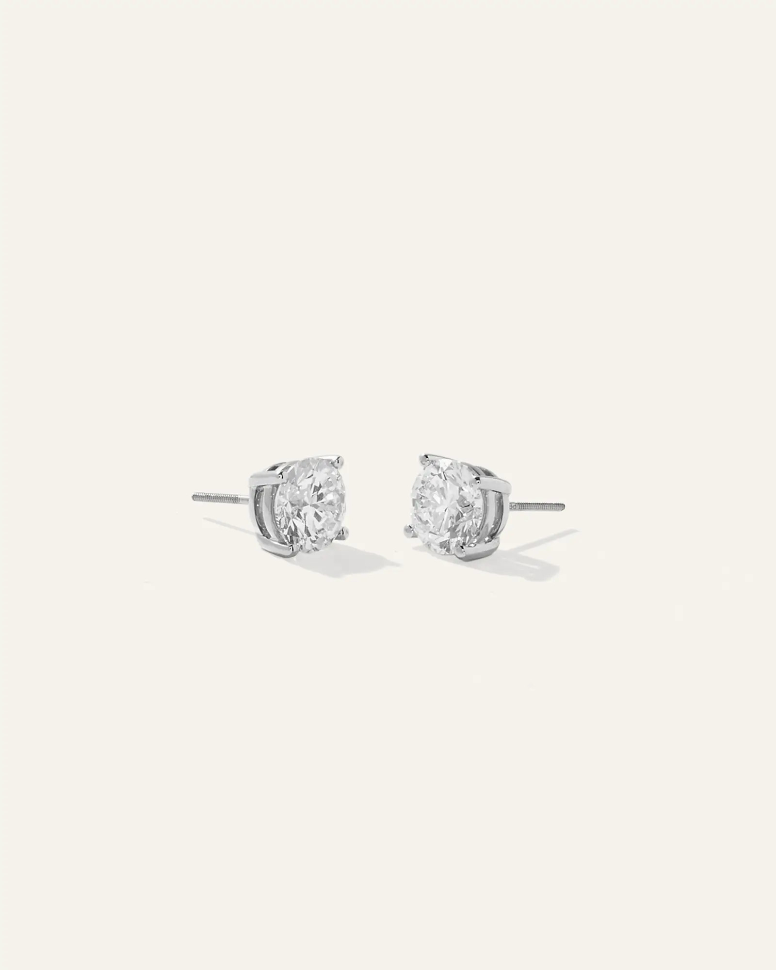 14K Gold Lab Grown Diamond Four-Prong Solitaire Studs | Quince