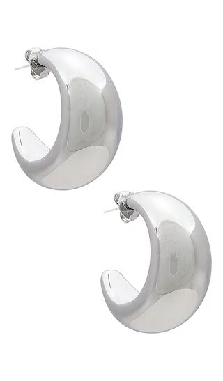 Tsuki Hoops in Silver | Revolve Clothing (Global)