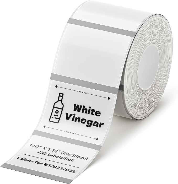 NIIMBOT Clear Label Tape for B1/B21/B3S, 1.57" X 1.18" (40x30mm), 230 Labels/Roll, Thermal Label ... | Amazon (US)