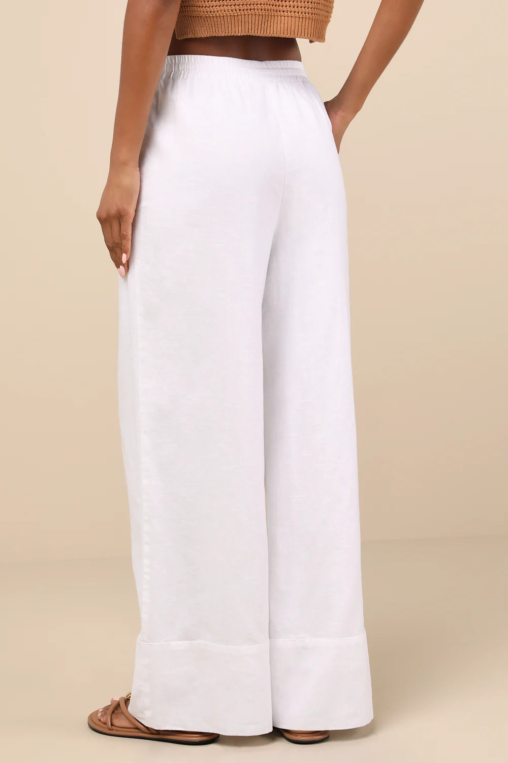 Brisa White Cuffed Wide-Leg Pants | Lulus