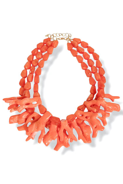 Chic Marbled Coral Statement Necklace | The Willow Tree