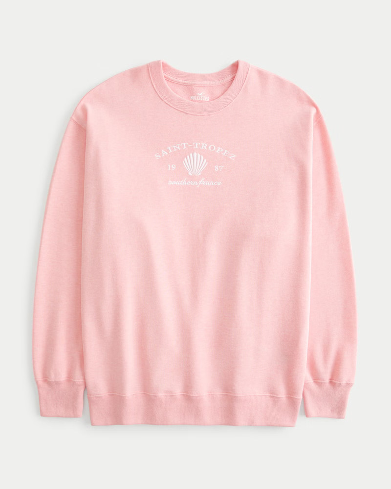 Oversized Saint-Tropez France Graphic Terry Sweatshirt | Hollister (US)