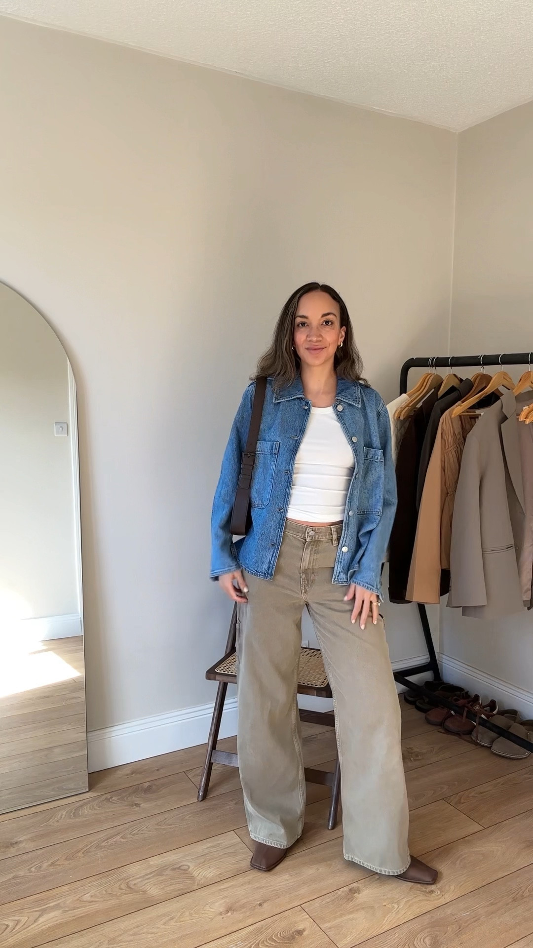 Double denim, denim jacket, Arket denim, neutral outfit, wardrobe staples, Dissh top, brown shoulder bag, alohas ballet flats, earthy aesthetics, capsule wardrobe, everyday wardrobe essentials 

#LTKeurope #LTKstyletip
