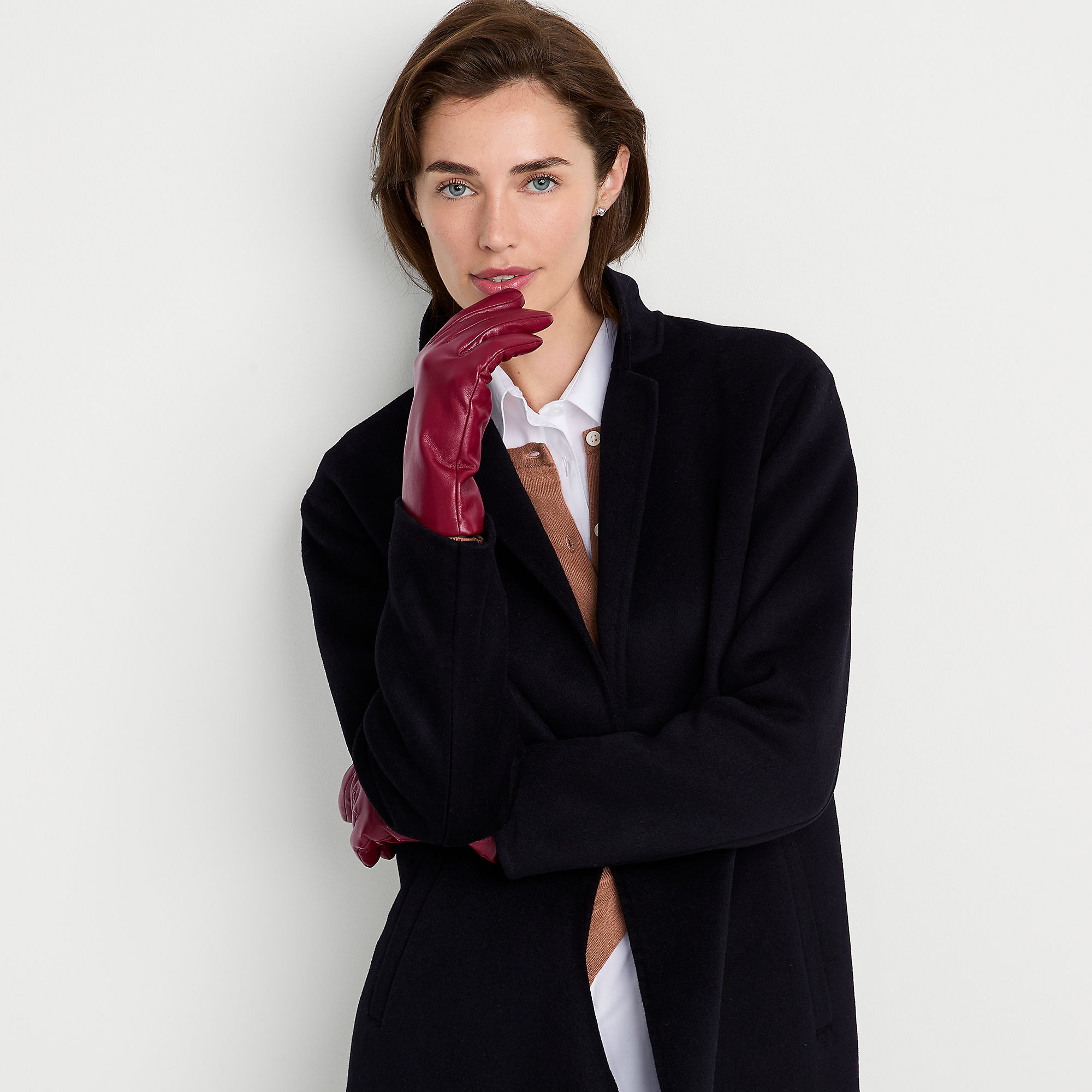 Women's Cashtouch Lined Faux Leather Glove | Lands' End (US)