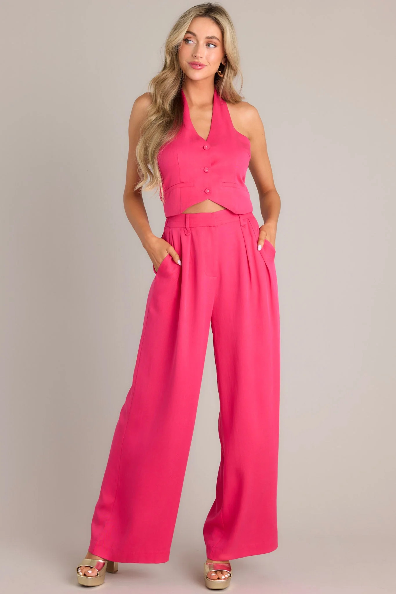 MINKPINK Fabella Wide Leg Pant | Red Dress