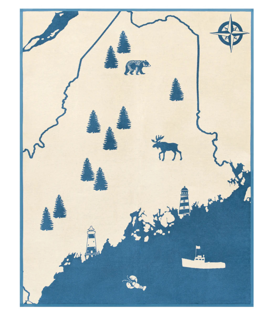 Maine Map Throw Blanket | ChappyWrap | ChappyWrap
