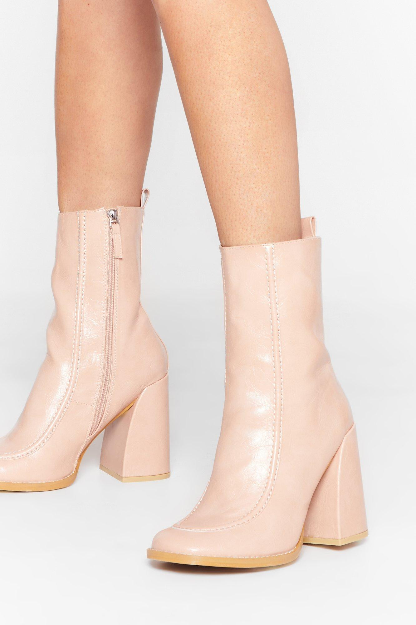 Curve 'Em Faux Leather Heeled Boots | NastyGal (US & CA)