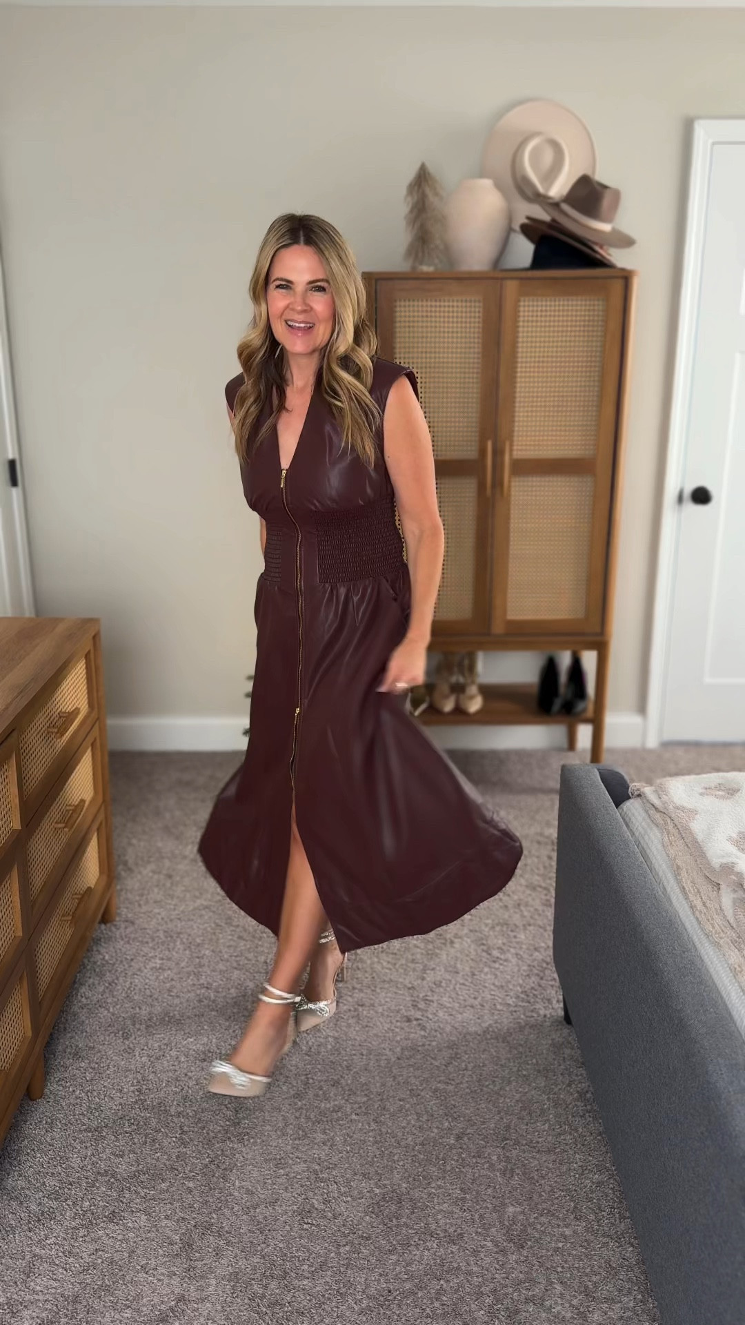 If you have an event, you need this dress! Comes in other colors and fabrics too. Not just faux leather although I feel like the faux leather is what makes it. Flattering in all the right places. 

#LTKParties #LTKHoliday #LTKOver40