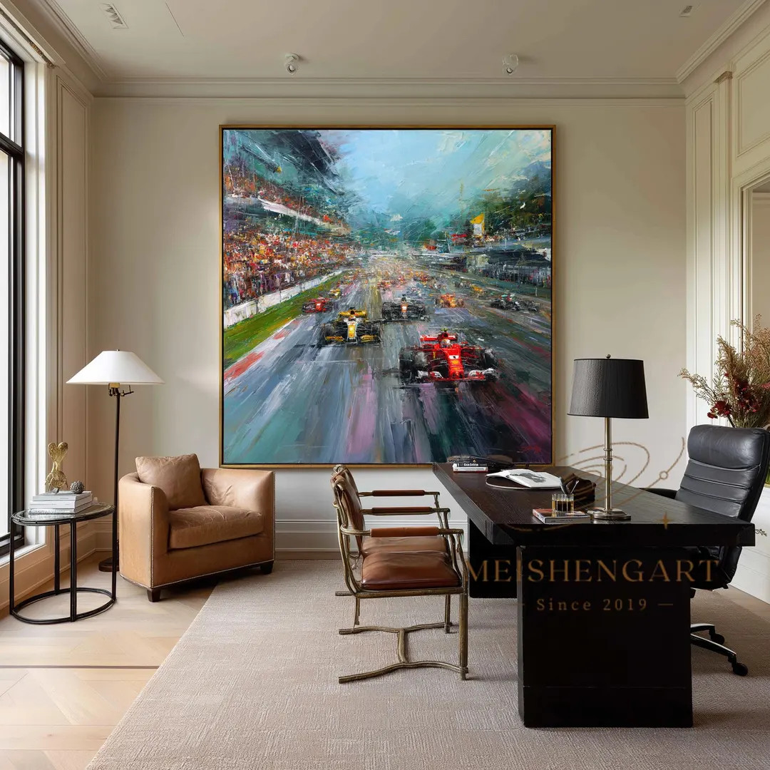 Oversized Handmade F1 Painting:abstract Ferrari Racing Carart,textured Professional Sports Art Cu... | Etsy (US)