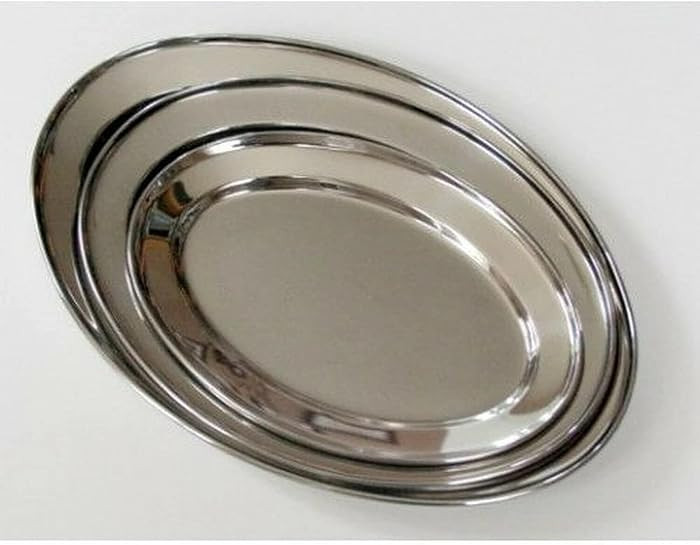 3 Pc. Stainless Steel Oval Serving Set 14 In, 16 In, 18 In | Amazon (US)