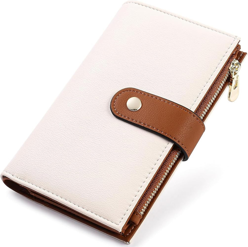 Women's Wallets RFID Blocking Leather Trifold Clutch Wallet Credit Card Holder Ladies Travel Wall... | Amazon (US)