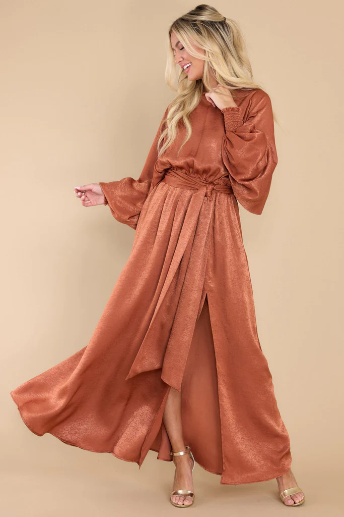 Like A Princess Terracotta Maxi Dress | Red Dress 