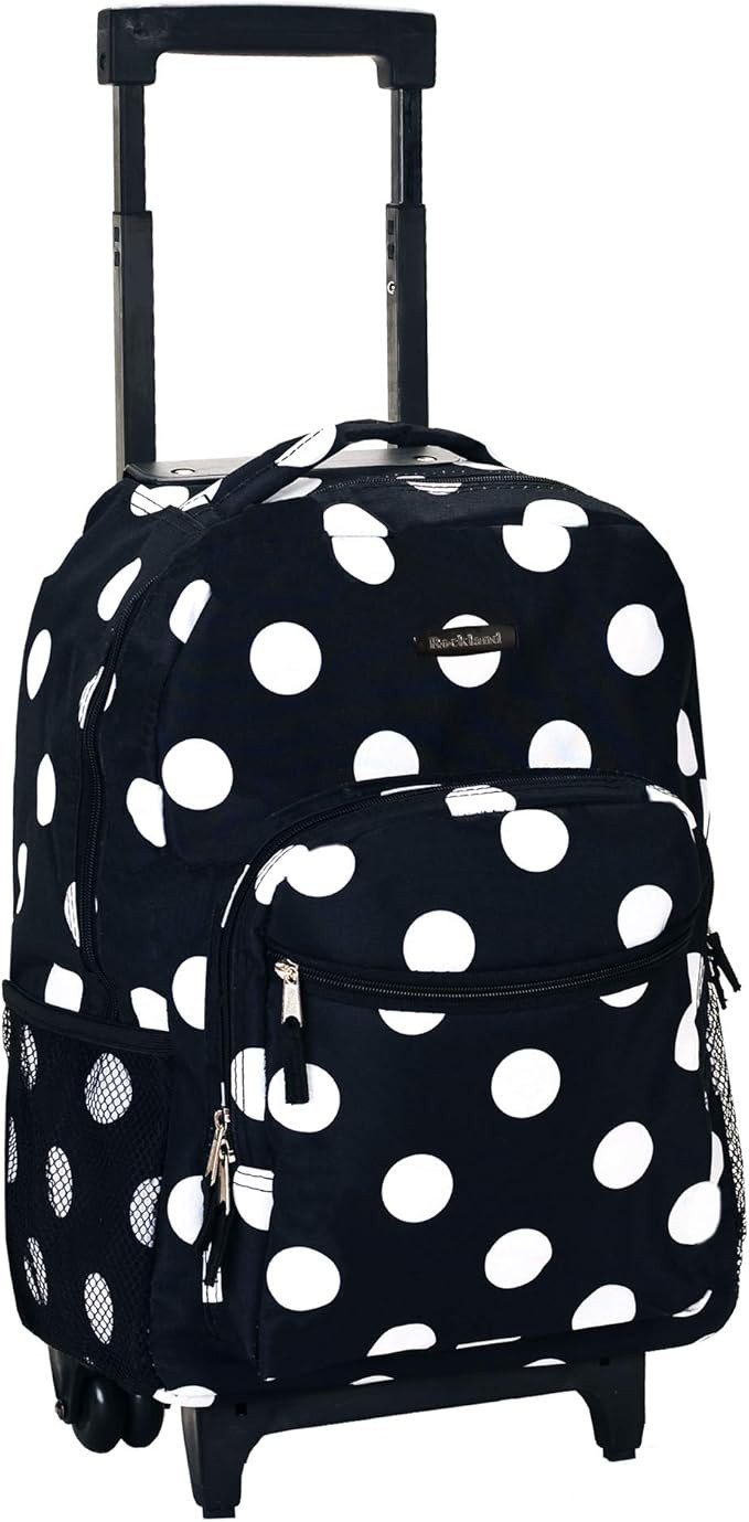 Rockland Double Handle Rolling Backpack, Black Dot, 17-Inch | Amazon (US)