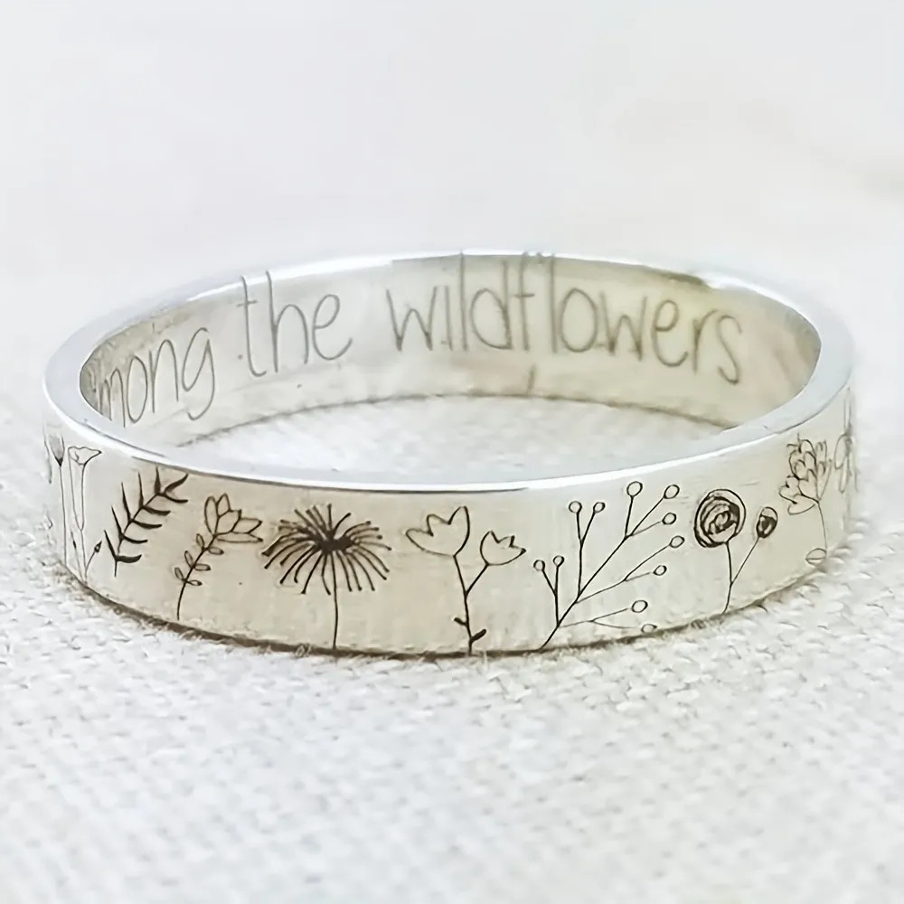 1pc Vintage Craft Rustic Small Flowers 6mm Simple Design Dandelion Ring | Temu Affiliate Program
