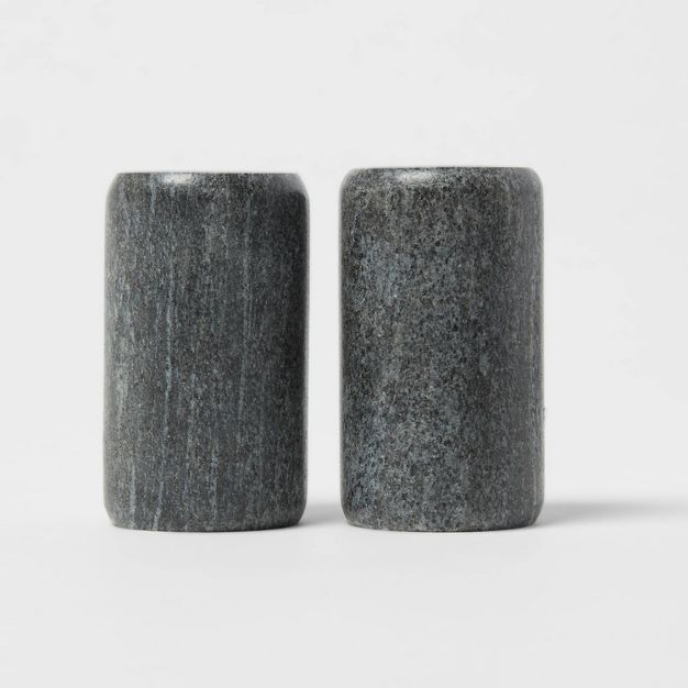 2pc Marble Salt and Pepper Shaker Set Gray - Threshold&#8482; | Target