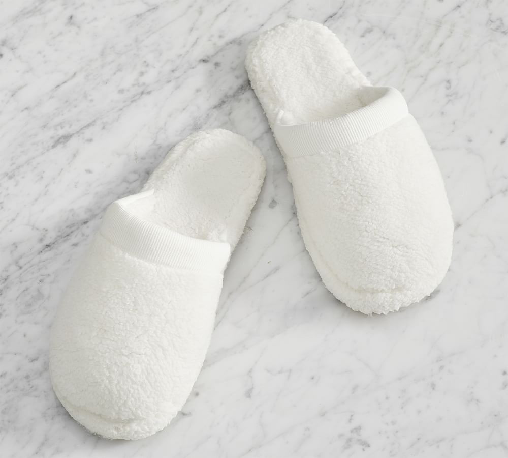 Ivory Coziest Sherpa Slippers, Medium | Pottery Barn (US)