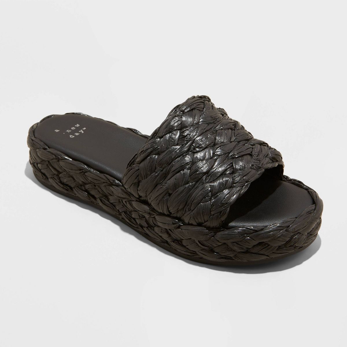 Women's Casey Flatform Slide Sandals - A New Day™ Black 5.5 | Target