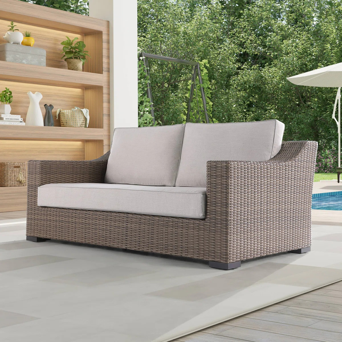 Manhattan Rustic Wicker Rattan Loveseat | Wayfair North America
