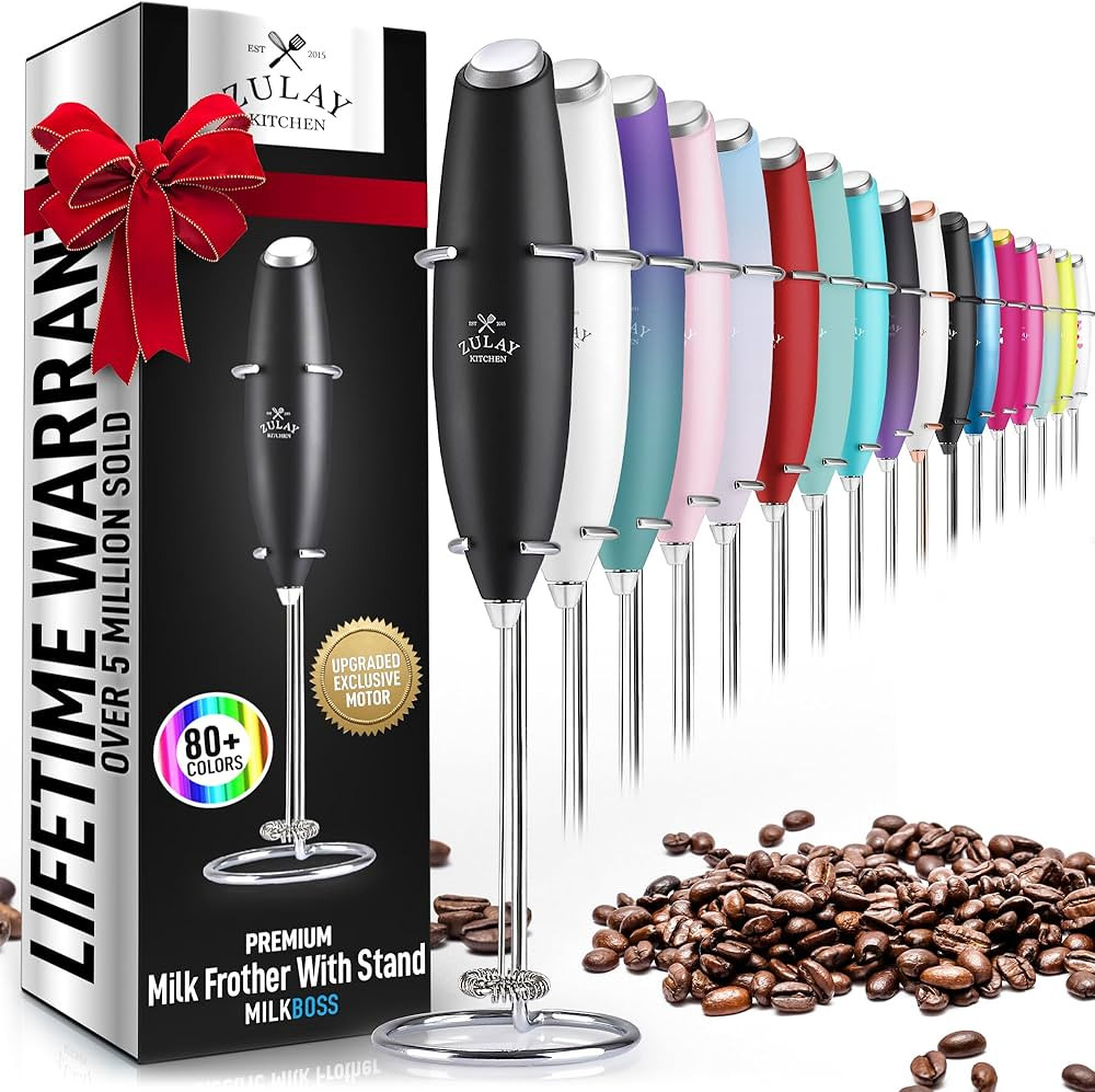 Zulay Powerful Milk Frother Handheld Foam Maker for Lattes - Whisk Drink Mixer for Coffee, Mini F... | Amazon (US)
