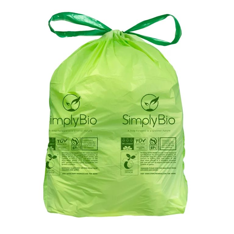 13 Gal. 1 Mil. Compostable Trash Bags with drawstring, Eco-Friendly, Heavy-Duty (30-Count) | Walmart (US)