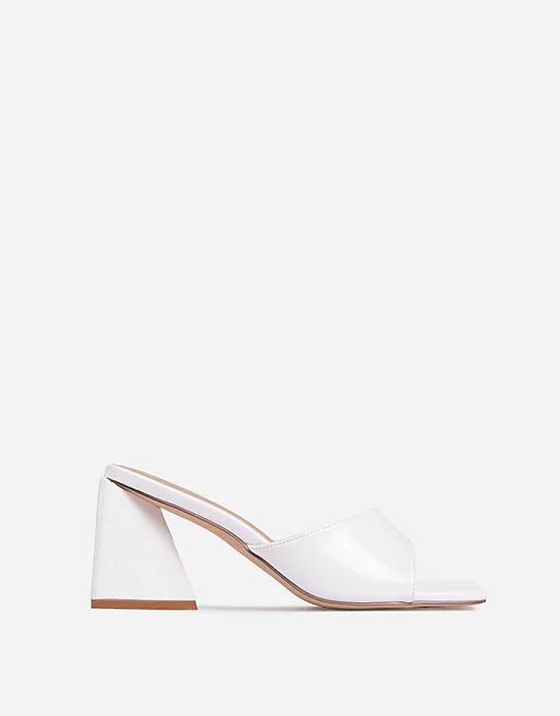 Ego Realness mid flare heel sandals in white | ASOS (Global)