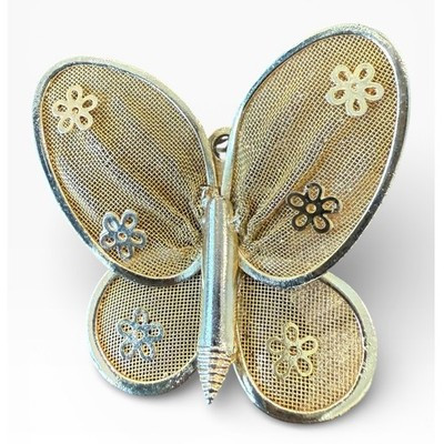 Vintage Gold Mesh Butterfly Brooch Pendant Convertible Mid Century | eBay US