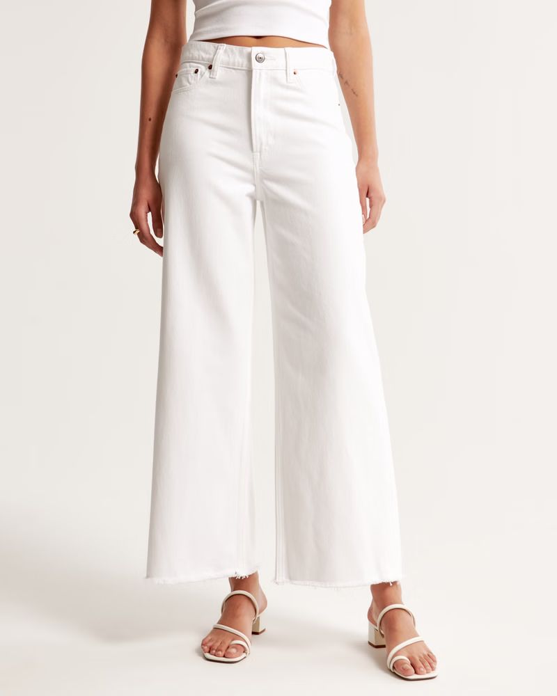 Women's High Rise Cropped Wide Leg Jean | Women's New Arrivals | Abercrombie.com | Abercrombie & Fitch (US)