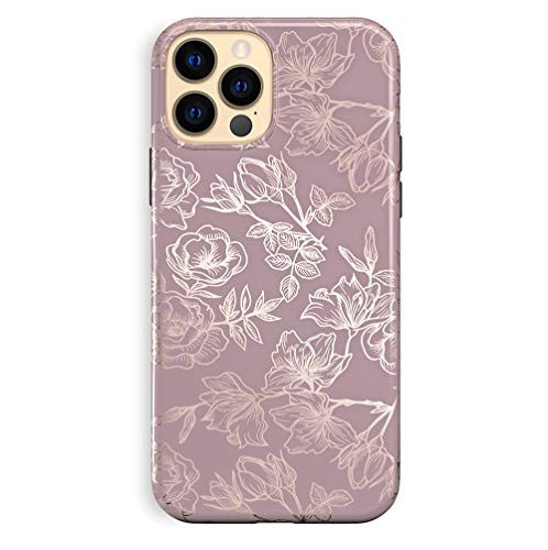 VELVET CAVIAR Compatible with iPhone 12 Pro Max Case for Women Cute - 10ft Drop Tested - Protective Phone Cover (Floral Rose Gold, Purple) | Amazon (US)