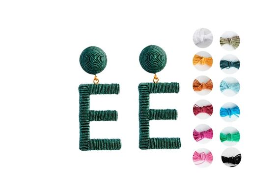 Alphabet silk wrapped ball earrings - ABC clip on earrings - Initials bonbon earrings - Personali... | Etsy (US)