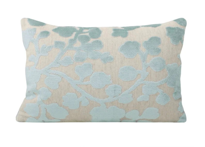 BACKORDER the Little Lumbar : Blossom Cut Velvet // Spa Blue  - Etsy | Etsy (US)