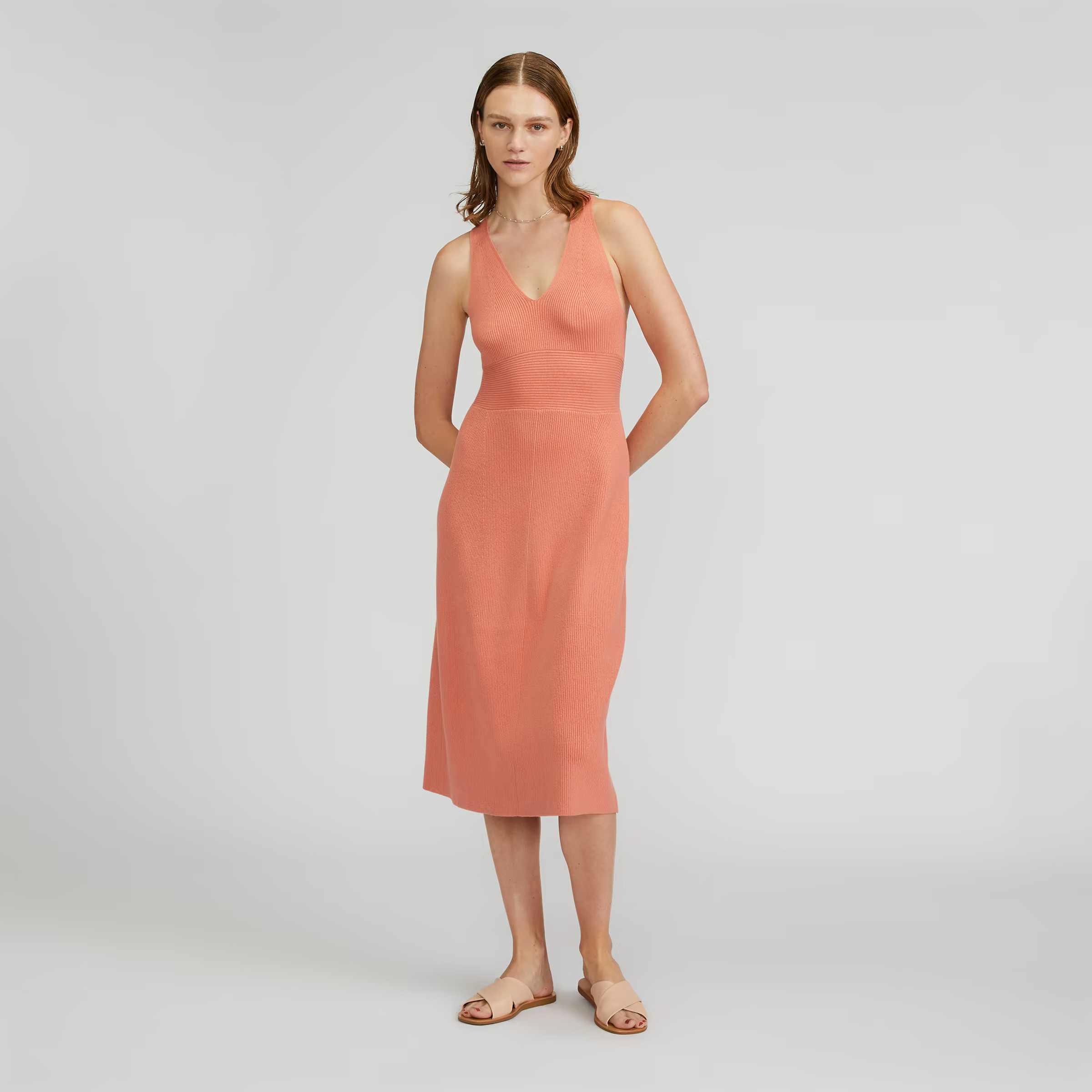 The Ribbed Cotton Cross-Back Dress | Everlane